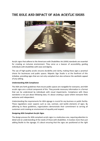 The Role and Impact of ADA Acrylic Signs