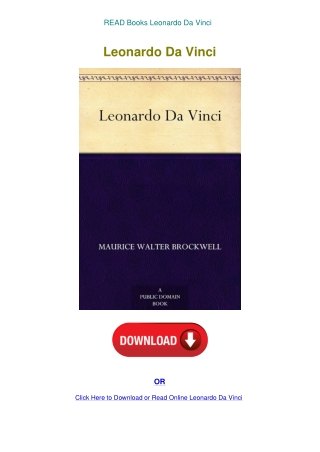 READ Books Leonardo Da Vinci