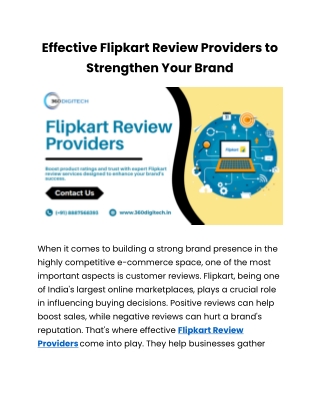 Top Flipkart Review Providers to Drive Customer Trust