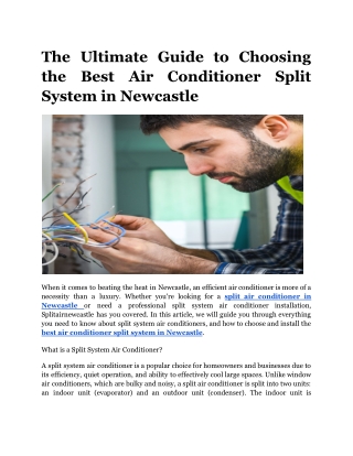 Best Split System Air Conditioner | Splitairnewcastle