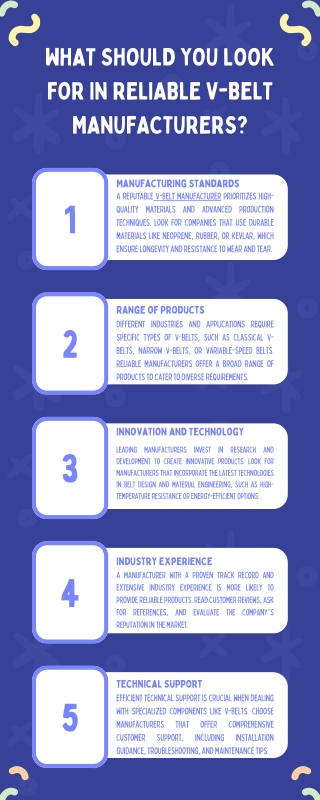 What Should You Look for in Reliable V-Belt Manufacturers?