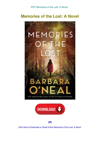 PDF Memories of the Lost A Novel