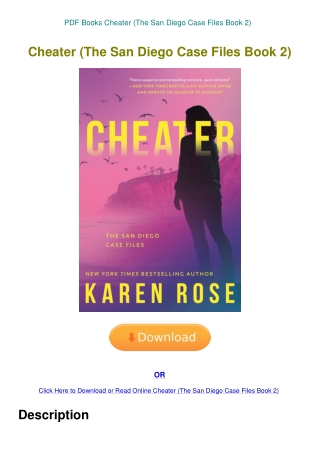 PDF Books Cheater (The San Diego Case Files Book 2)