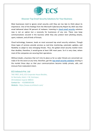 Discover Top Email Security Solutions for Your Business