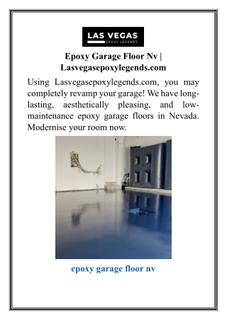 Epoxy Garage Floor Nv  Lasvegasepoxylegends