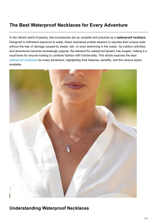 The Best Waterproof Necklaces for Every Adventure