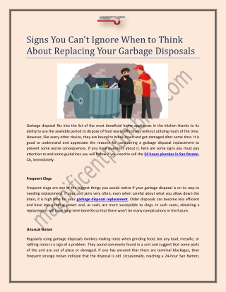 Signs You Can't Ignore When to Think  About Replacing Your Garbage Disposals