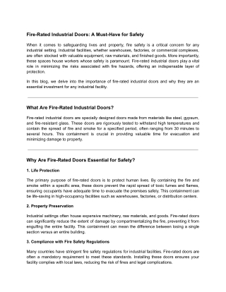 Fire-Rated Industrial Doors_ A Must-Have for Safety