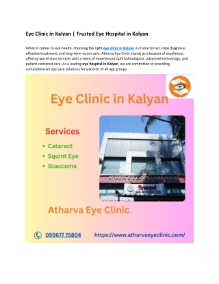 Best Eye Clinic in Kalyan | Trusted Eye Hospital in Kalyan