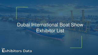Dubai International Boat Show Exhibitor List