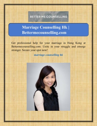 Marriage Counselling Hk | Bettermecounselling.com