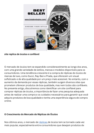 site replica de óculos e confiável