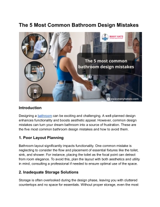 The 5 Most Common Bathroom Design Mistakes