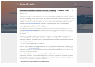 How a Solar System for Business Can Save You Money