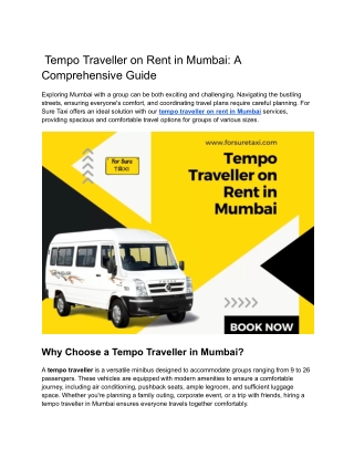 Tempo Traveller on Rent in Mumbai_ A Comprehensive Guide