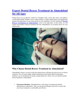 Expert Dental Braces Treatment in Ahmedabad for All Ages