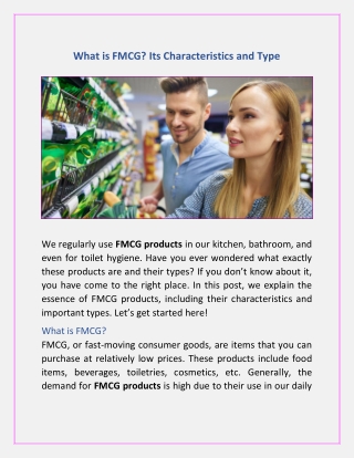 What is FMCG? Its Characteristics and Type