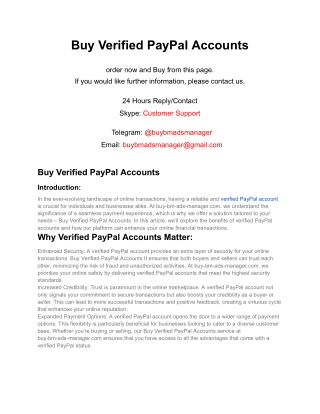 Buy Verified PayPal Accounts