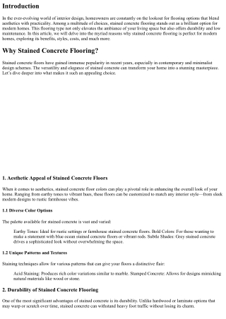 Why Stained Concrete Flooring is Perfect for Modern Homes