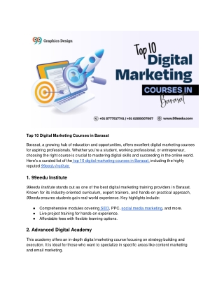 Top 10 Digital Marketing Courses in Barasat