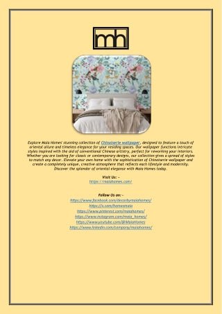 Chinoiserie Wallpaper Collection - Timeless Elegance | Maia Homes