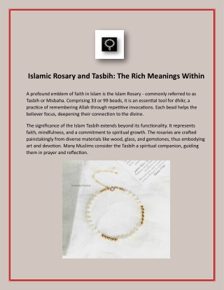 Islamic Rosary and Tasbih The Rich Meanings Within
