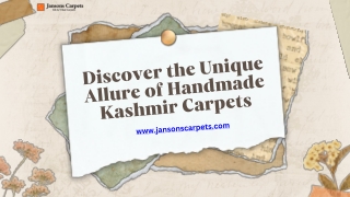 Discover the Unique Allure of Handmade Kashmir Carpets