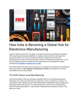 How India is Becoming a Global Hub for Electronics Manufacturing