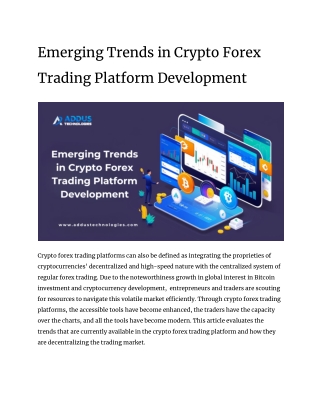 Emerging Trends in Crypto Forex Trading Platform Development
