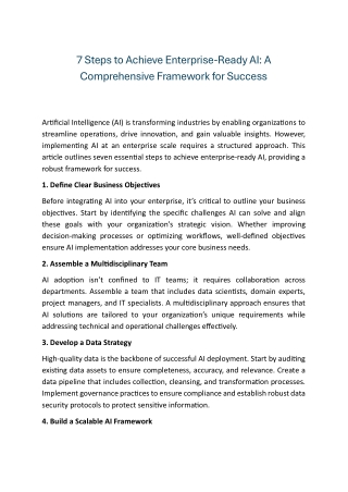 7 Steps to Achieve Enterprise-Ready AI  A Comprehensive Framework for Success