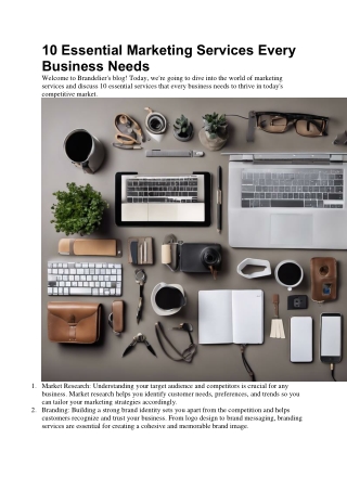 10 Essential Marketing Services Every Business Needs