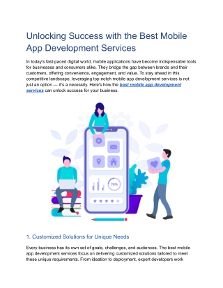 Unlocking Success with the Best Mobile App Development Services