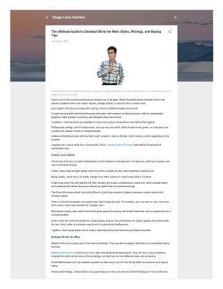 The Ultimate Guide to Checked Shirts for Men: Styles, Pairings, and Buying Tips