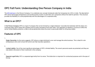 OPC Full Form