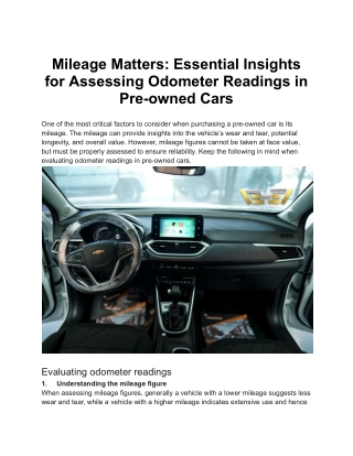 Mileage Matters_ Essential Insights for Assessing Odometer Readings in Pre-owned Cars