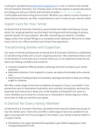 Dentist Saint Augustine FL