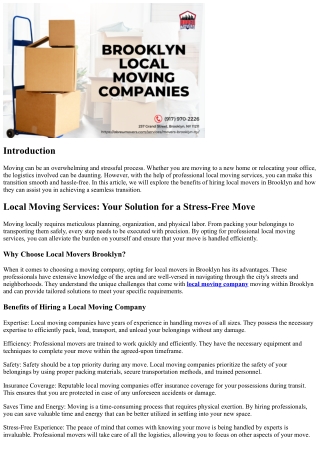 Local Moving Services: Your Shortcut to a Seamless Transition