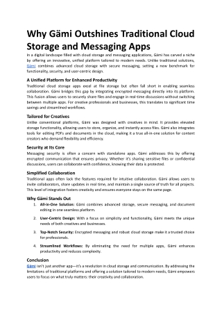 Why Gämi Outshines Traditional Cloud Storage and Messaging Apps.docx