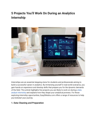 5 Projects You’ll Work On During an Analytics Internship