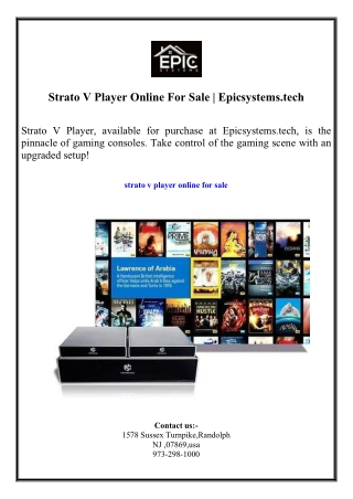 Strato V Player Online For Sale  Epicsystems.tech