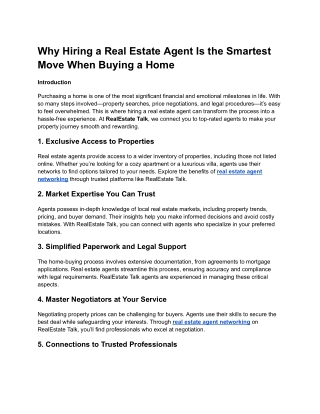 Why Hiring a Real Estate Agent Is the Smartest Move When Buying a Home