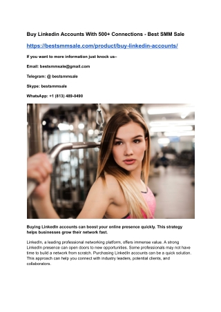 Buy Linkedin Accounts With 500  Connections - Best SMM Sale