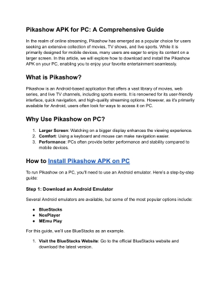 Install Pikashow APK on PC
