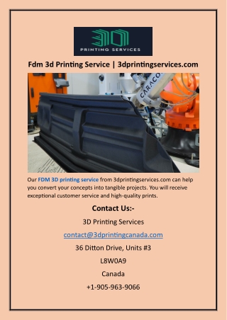 Fdm 3d Printing Service  3dprintingservices.com