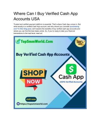 Where Can I Buy Verified Cash App Accounts USA