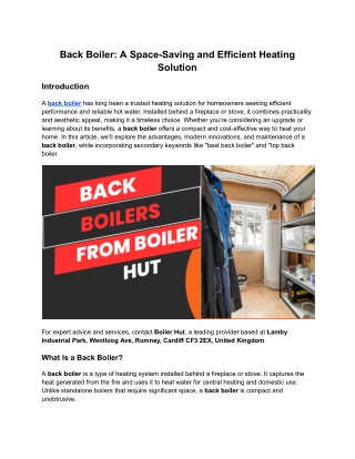 Back Boiler_ A Space-Saving and Efficient Heating Solution