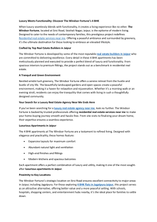 Luxury Meets Functionality: Discover The Windsor Fortune’s 4 BHK