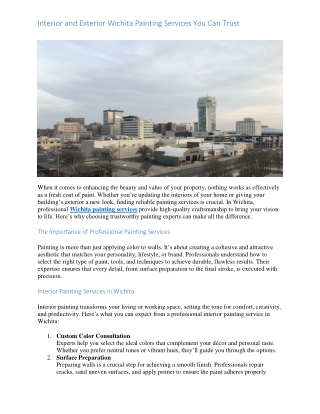 Interior and Exterior Wichita Painting Services You Can Trust