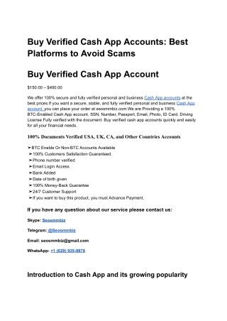Buy Verified Cash App Account Are Very Important For A Business