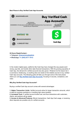 Best Places to Buy Verified Cash App Accounts